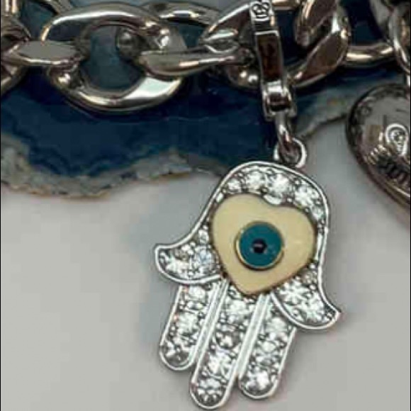 Juicy Couture HAMSA BLUE EVIL EYE HAND CHARM NEW - Picture 1 of 7
